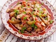 Рецепта Пърженo пилешко бяло месо със зеленчуци на тиган
